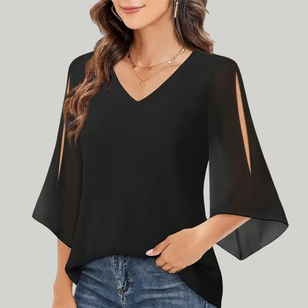 Women’s V-Neck Summer Top | Short Sleeve